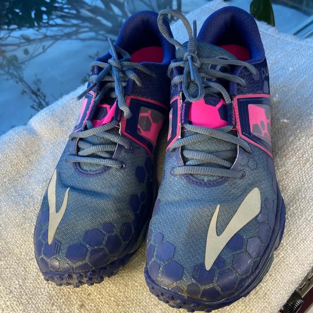 Brooks PureGrit blue and pink Running Shoes Women’s S 10.5 - Picture 2 of 7